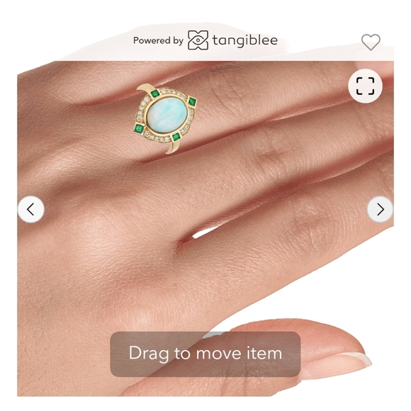 Opal,Emerald, 1/5 ct. tw. Diamond Ring in 10K Ring - Picture 4 of 16